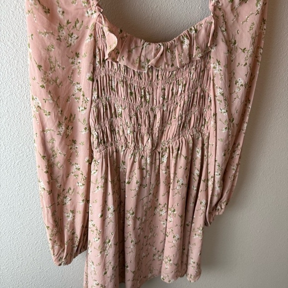 Reformation Morris Mini Dress Melody Blush Pink Long Sleeve Smock Floral Women 2 - Picture 16 of 16